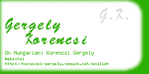 gergely korencsi business card